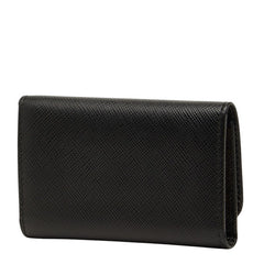 プラダ サフィアーノ 4連 キーケース 1PG004 ブラック NERO レザー レディース PRADA 【中古】