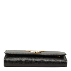 プラダ サフィアーノ 4連 キーケース 1PG004 ブラック NERO レザー レディース PRADA 【中古】