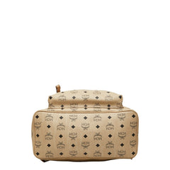 エム シー エム ヴィセトス スタッズ リュック バックパック ベージュ PVC レザー レディース MCM 【中古】
