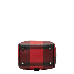 ディオール オム チェック ボディバッグ ショルダーバッグ レッド ブラック PVC レザー レディース DIOR HOMME 【中古】