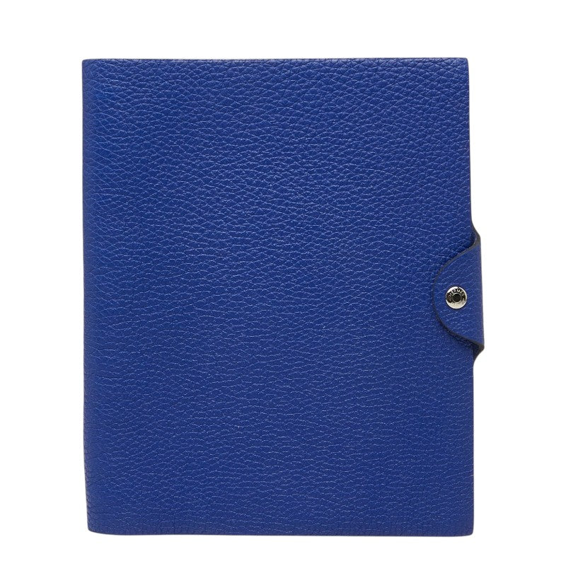 エルメス ユリスMM 手帳カバー ノートカバー ブルー トゴ レディース HERMES 【中古】