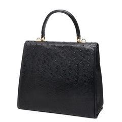 グッチ レディロック ハンドバッグ ショルダーバッグ 2WAY 000 01 0192 ブラック オーストリッチ レディース GUCCI 【中古】