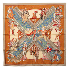 エルメス カレ90 LES BALLETS RUSSES ロシア バレエ スカーフ マルチカラー シルク レディース HERMES 【中古】