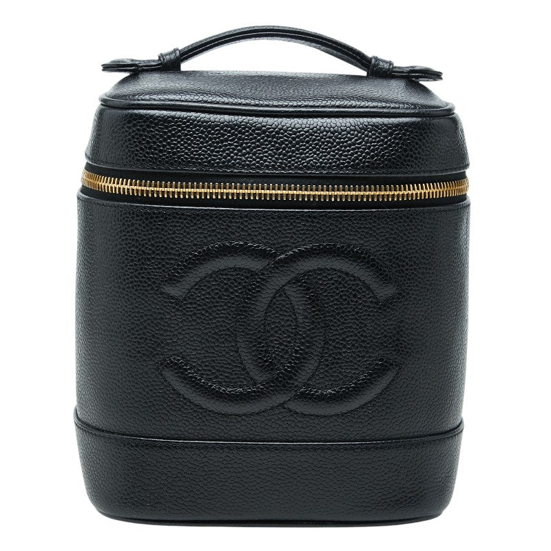 シャネル ココマーク バニティバッグ ハンドバッグ ブラック キャビアスキン レディース CHANEL 【中古】