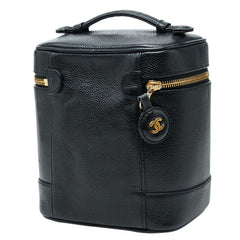 シャネル ココマーク バニティバッグ ハンドバッグ ブラック キャビアスキン レディース CHANEL 【中古】