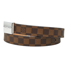 ルイ ヴィトン ダミエ サンチュール キャレ バックルベルト M6803 ブラウン PVC レザー レディース LOUIS VUITTON 【中古】
