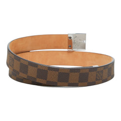 ルイ ヴィトン ダミエ サンチュール キャレ バックルベルト M6803 ブラウン PVC レザー レディース LOUIS VUITTON 【中古】