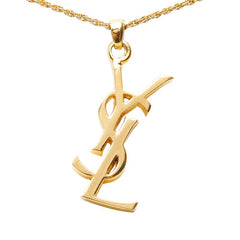 サンローラン YSLロゴ ペンダント ネックレス ゴールド メッキ GP レディース SAINT LAURENT 【中古】