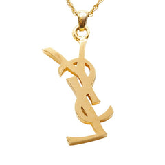サンローラン YSLロゴ ペンダント ネックレス ゴールド メッキ GP レディース SAINT LAURENT 【中古】