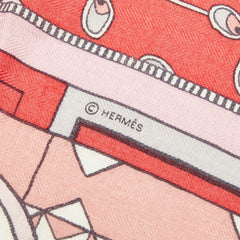 エルメス カレジュアン140 アマゾンのダンス ストール ショール カシシル ピンク カシミヤ シルク レディース HERMES 【中古】