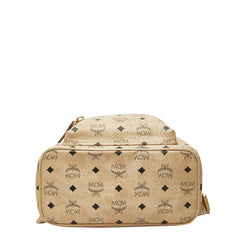 エム シー エム ヴィセトス ロゴグラム スタッズ リュック デイパック バックパック ベージュ PVC レディース MCM 【中古】
