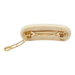 プラダ ロゴ バレッタ ヘアアクセサリー ベージュ ラインストーン レディース PRADA 【中古】