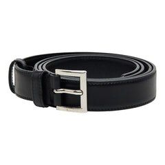 プラダ 三角ロゴプレート ベルト 36 ブラック レザー レディース PRADA 【中古】