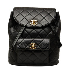 シャネル マトラッセ ココマーク チェーン リュック デイパック バックパック ブラック レザー レディース CHANEL 【中古】
