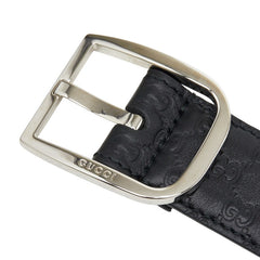 グッチ マイクログッチシマ ベルト 85・34 501523 ブラック レザー メンズ GUCCI 【中古】