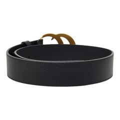 グッチ GGマーモント ベルト 70・28 480199 ブラック レザー レディース GUCCI 【中古】