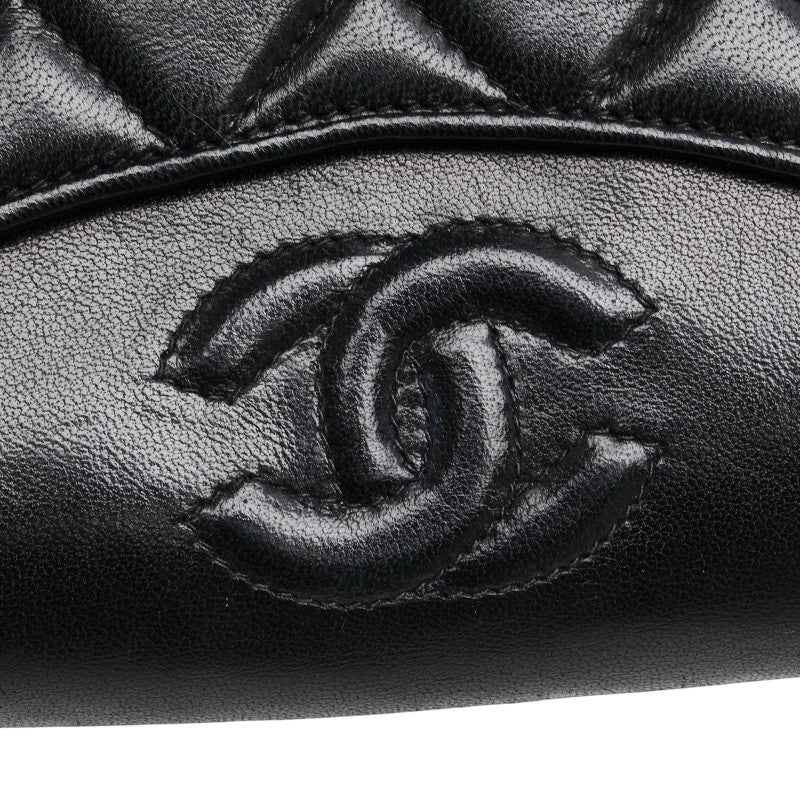 シャネル ココマーク マトラッセ チェーン ショルダーバッグ ブラック ラムスキン レディース CHANEL 【中古】