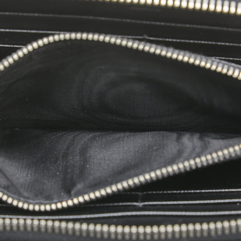 プラダ サフィアーノ ラウンドファスナー 長財布 1M0506 ブラック グレー レザー レディース PRADA 【中古】