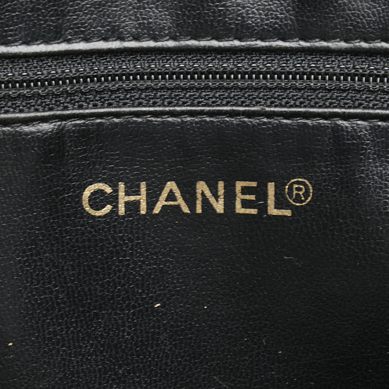シャネル シェブロン Vステッチ ハンドバッグ ブラック キャビアスキン レディース CHANEL 【中古】
