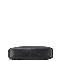 シャネル シェブロン Vステッチ ハンドバッグ ブラック キャビアスキン レディース CHANEL 【中古】