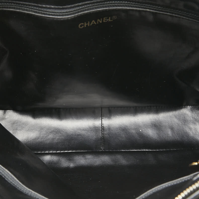 シャネル シェブロン Vステッチ ハンドバッグ ブラック キャビアスキン レディース CHANEL 【中古】