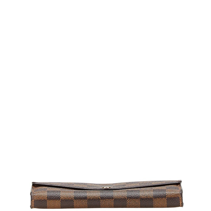ルイ ヴィトン ダミエ ポルトフォイユ サラ 長財布 N63209 ブラウン PVC レザー レディース LOUIS VUITTON 【中古】