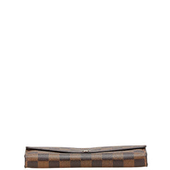 ルイ ヴィトン ダミエ ポルトフォイユ サラ 長財布 N63209 ブラウン PVC レザー レディース LOUIS VUITTON 【中古】