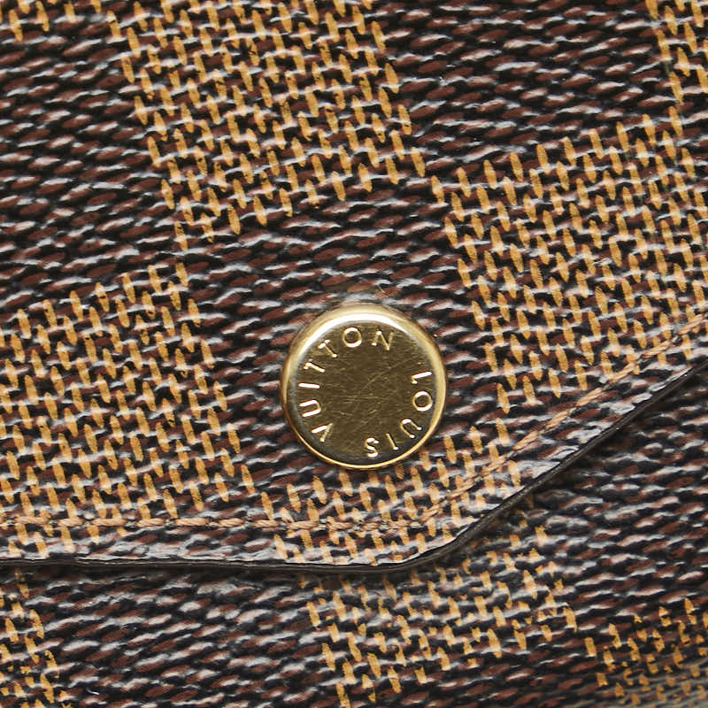 ルイ ヴィトン ダミエ ポルトフォイユ サラ 長財布 N63209 ブラウン PVC レザー レディース LOUIS VUITTON 【中古】