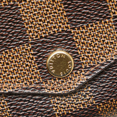 ルイ ヴィトン ダミエ ポルトフォイユ サラ 長財布 N63209 ブラウン PVC レザー レディース LOUIS VUITTON 【中古】