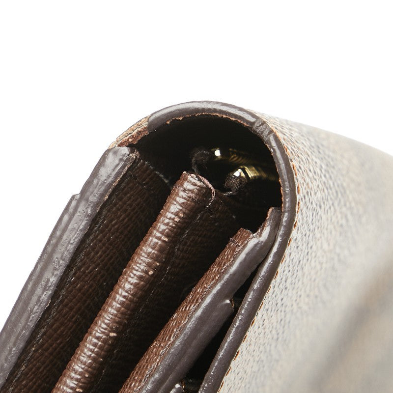 ルイ ヴィトン ダミエ ポルトフォイユ サラ 長財布 N63209 ブラウン PVC レザー レディース LOUIS VUITTON 【中古】