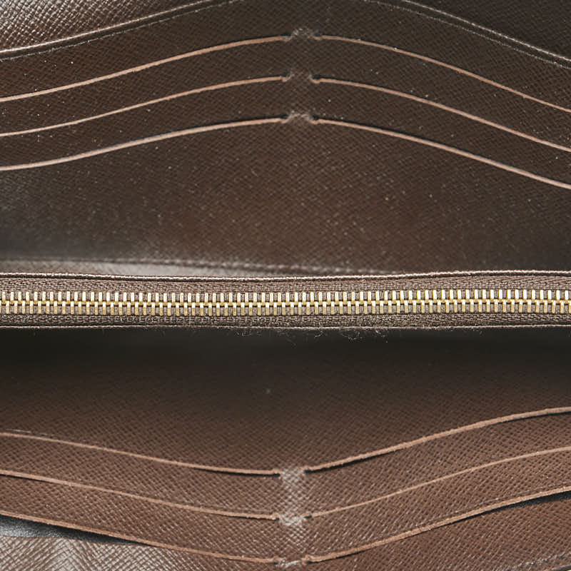 ルイ ヴィトン ダミエ ポルトフォイユ サラ 長財布 N63209 ブラウン PVC レザー レディース LOUIS VUITTON 【中古】