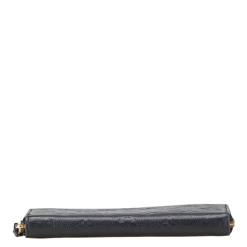 ルイ ヴィトン モノグラム アンプラント ポルトフォイユ クレマンス 長財布 M60171 ノワール ブラック レザー レディース LOUIS VUITTON 【中古】