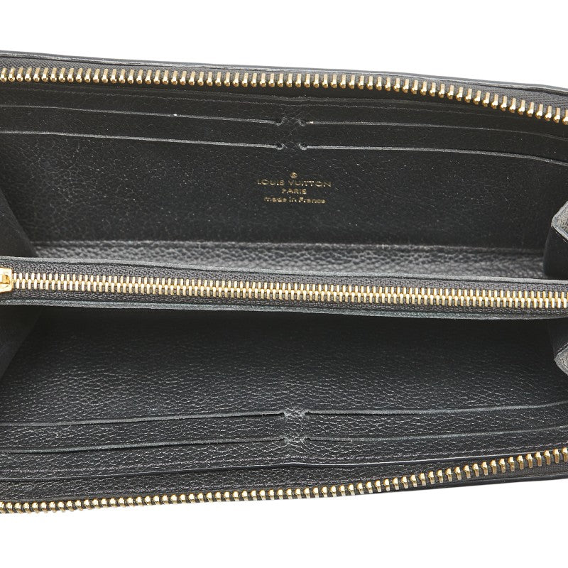 ルイ ヴィトン モノグラム アンプラント ポルトフォイユ クレマンス 長財布 M60171 ノワール ブラック レザー レディース LOUIS VUITTON 【中古】