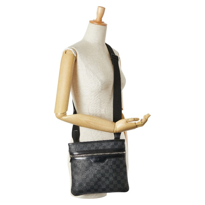 ルイ ヴィトン ダミエ グラフィット トマス 斜め掛け ショルダーバッグ N58028 ブラック PVC レザー レディース LOUIS VUITTON 【中古】