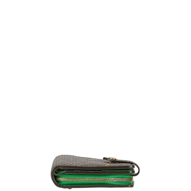 ルイ ヴィトン モノグラム ペルフォ 二つ折り財布 M95218 ヴェール ブラウン グリーン PVC レザー レディース LOUIS VUITTON 【中古】