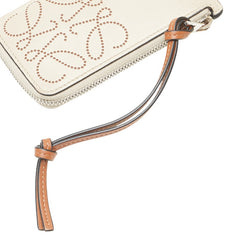 ロエベ アナグラム コインケース ベージュ レザー レディース LOEWE 【中古】