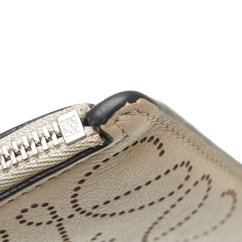 ロエベ アナグラム コインケース ベージュ レザー レディース LOEWE 【中古】