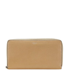 セリーヌ ロゴ 長財布 ブラウン レザー レディース CELINE 【中古】