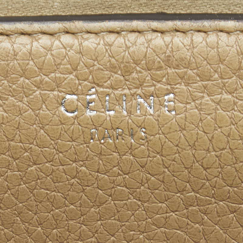 セリーヌ ロゴ 長財布 ブラウン レザー レディース CELINE 【中古】