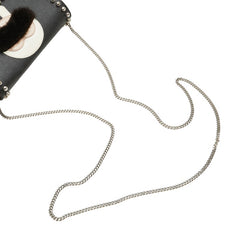 フェンディ カーリト スタッズ ショルダーバッグ ブラック レザー レディース FENDI 【中古】