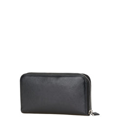 プラダ ロゴ サフィアーノ 長財布 ブラック レザー レディース PRADA 【中古】
