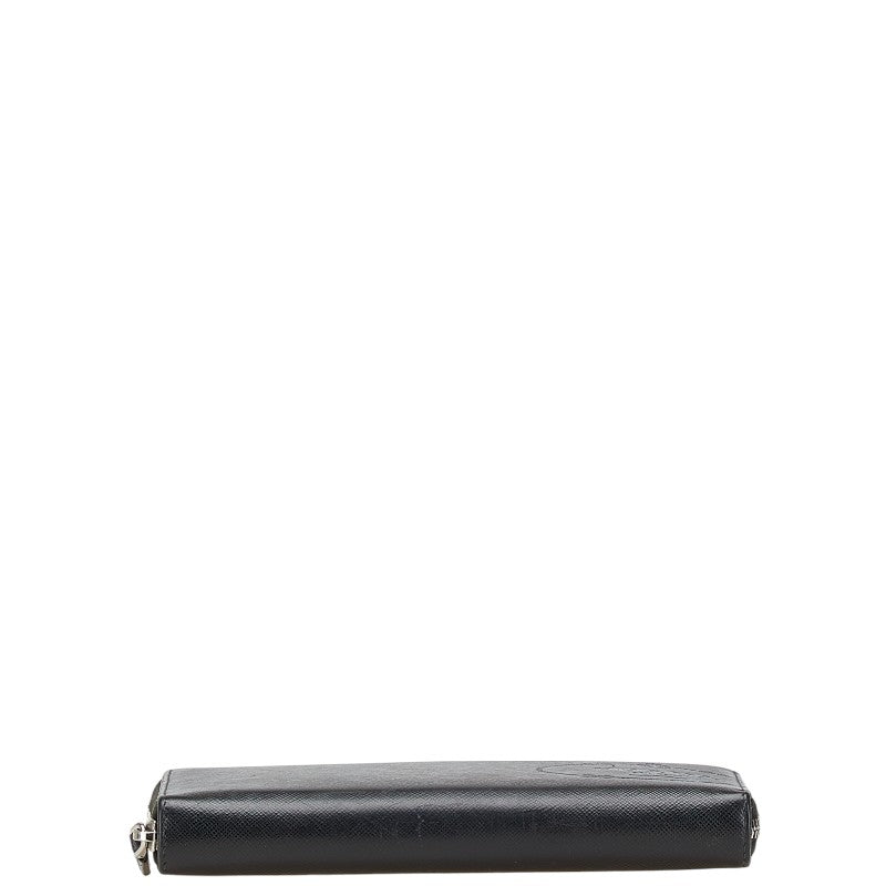 プラダ ロゴ サフィアーノ 長財布 ブラック レザー レディース PRADA 【中古】