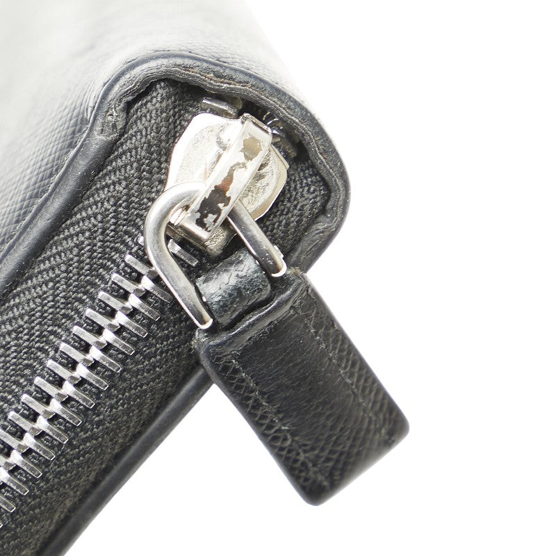 プラダ ロゴ サフィアーノ 長財布 ブラック レザー レディース PRADA 【中古】