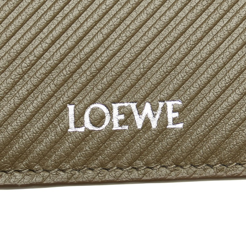 ロエベ スリム コンパクトウォレット 二つ折り財布 C779W73X01 カーキグリーン クラシックカーフ メンズ LOEWE 【中古】