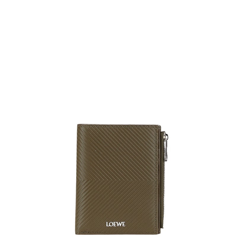 ロエベ スリム コンパクトウォレット 二つ折り財布 C779W73X01 カーキグリーン クラシックカーフ メンズ LOEWE 【中古】