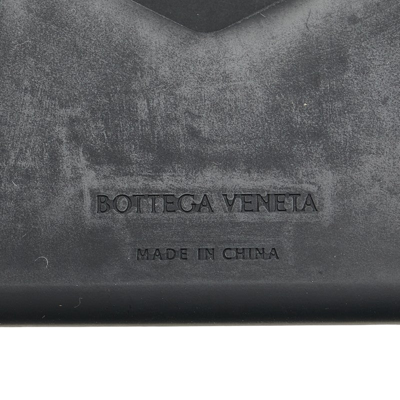 ボッテガヴェネタ イントレチャート 二つ折り財布 ブラック ラバー レディース BOTTEGAVENETA 【中古】
