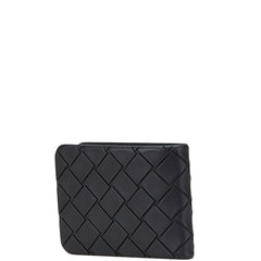 ボッテガヴェネタ イントレチャート 二つ折り財布 ブラック ラバー レディース BOTTEGAVENETA 【中古】