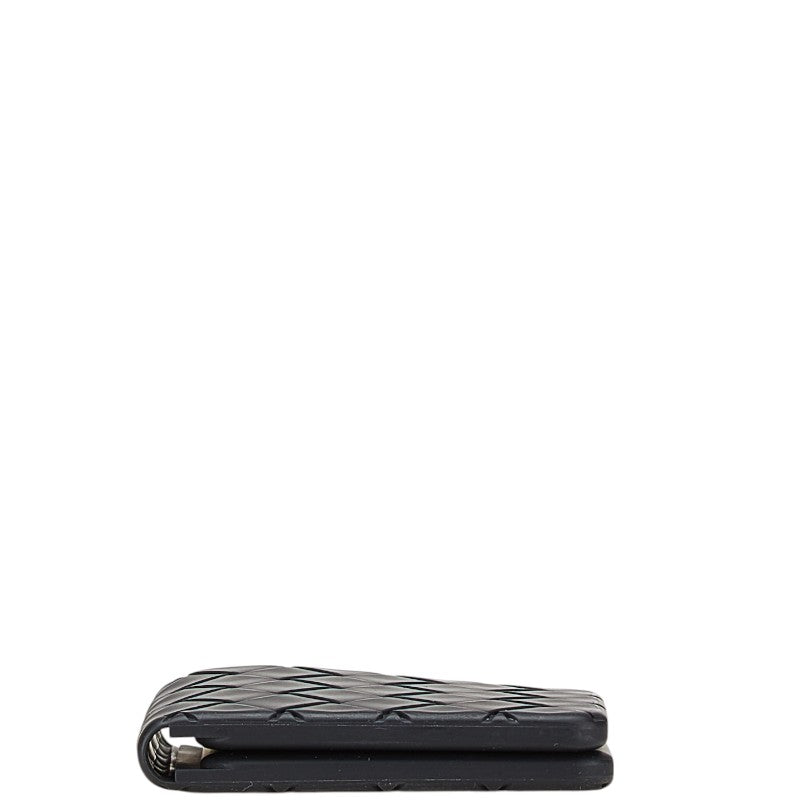 ボッテガヴェネタ イントレチャート 二つ折り財布 ブラック ラバー レディース BOTTEGAVENETA 【中古】