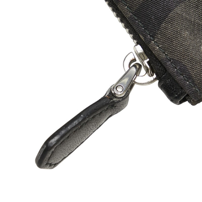プラダ カモフラージュ 迷彩 ポーチ コインケース ブラック グレー ナイロン レザー メンズ PRADA 【中古】