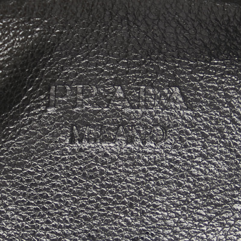 プラダ カモフラージュ 迷彩 ポーチ コインケース ブラック グレー ナイロン レザー メンズ PRADA 【中古】
